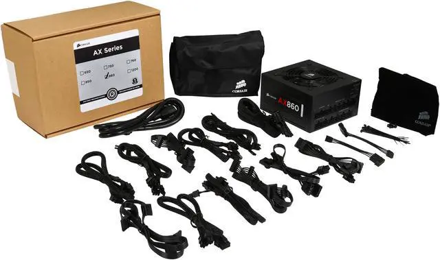 Alt view image 7 of 7 - Corsair Certified AX Series AX860 860W SLI Ready CrossFire Ready 80 Plus Platinum Power Supply