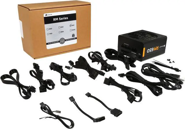 Alt view image 7 of 7 - Corsair Certified CP-9020054-NA RM Series RM650 650W ATX12V v2.31 and EPS 2.92 80 PLUS GOLD Certified Full Modular Active PFC Power Supply