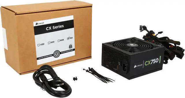 Alt view image 7 of 7 - Corsair Certified CX Series CX750 750W 80 Plus Bronze Active Power Supply