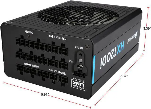 Alt view image 5 of 6 - CORSAIR HXi Series HX1200i 1200W 80 PLUS PLATINUM Haswell Ready Full Modular ATX12V & EPS12V SLI and Crossfire Ready Power Supply with C-Link Monitoring and Control