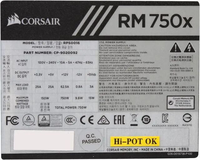 Alt view image 5 of 7 - CORSAIR RMx Series RM750X 750W 80 PLUS GOLD Haswell Ready Full Modular ATX12V & EPS12V SLI and Crossfire Ready Power Supply