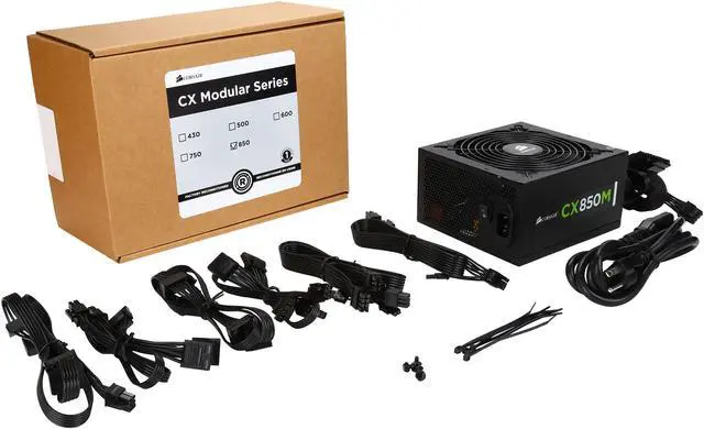 Alt view image 7 of 7 - Corsair Certified CP-9020099-NA CX Series CX850M - 850 Watt 80 PLUS Bronze Certified Modular ATX Power Supply 2015 Edition