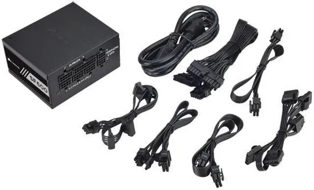 Alt view image 6 of 7 - CORSAIR SF Series SF600 600W 80 PLUS GOLD Active PFC Haswell Ready SFX SFX12V Micro ATX Full Modular Power Supply CP-9020105-NA