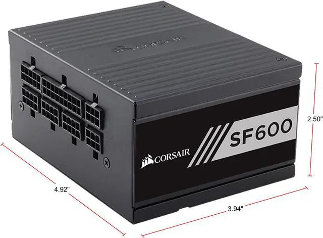 Alt view image 2 of 7 - CORSAIR SF Series SF600 600W 80 PLUS GOLD Active PFC Haswell Ready SFX SFX12V Micro ATX Full Modular Power Supply CP-9020105-NA