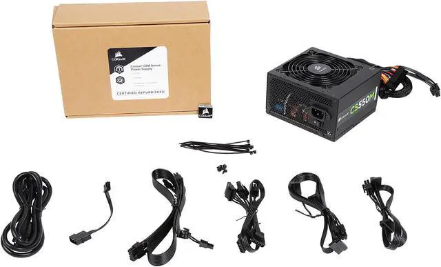 Alt view image 8 of 8 - Corsair Certified CS-M Series CS550M 550W 80 Plus Gold Active PFC Modular Power Supply