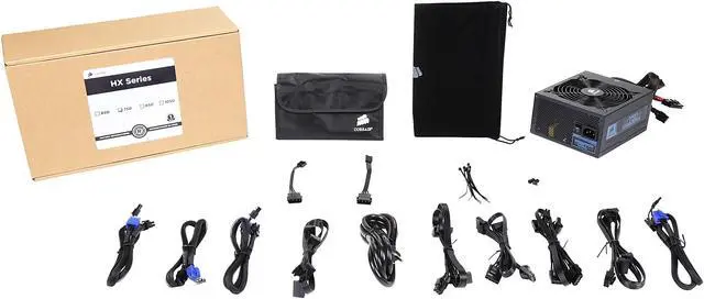Alt view image 7 of 7 - Corsair Certified CMPSU-750HX Professional Series HX750 CMPSU-750HX 750W ATX12V 80 PLUS SILVER Certified Yes Power Supply