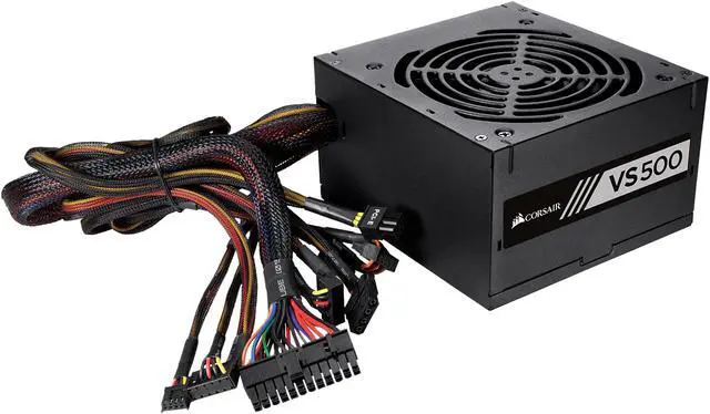 Alt view image 3 of 7 - CORSAIR VS Series VS500 (CP-9020118-NA) 500W ATX12V / EPS12V 80 PLUS Certified Active PFC Power Supply