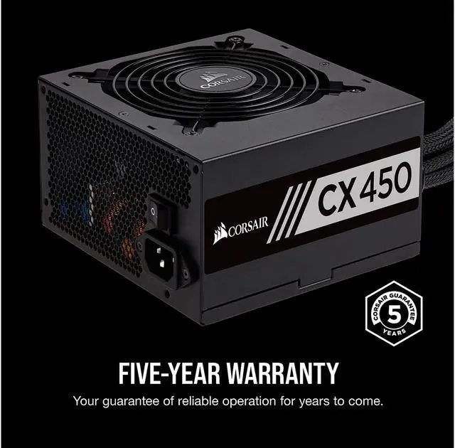 Alt view image 3 of 8 - CORSAIR CX Series CX450 450W ATX12V 80 PLUS BRONZE Certified Active PFC Power Supply, CP-9020120-NA