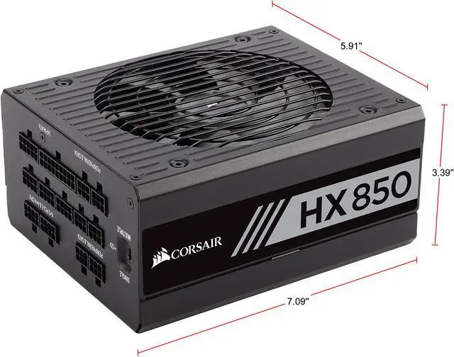 Alt view image 7 of 8 - CORSAIR HX Series HX850 CP-9020138-NA 850 W ATX12V v2.4 / EPS12V 2.92 80 PLUS PLATINUM Certified Full Modular Power Supply