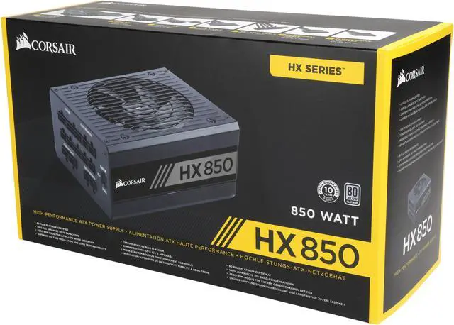 Alt view image 8 of 8 - CORSAIR HX Series HX850 CP-9020138-NA 850 W ATX12V v2.4 / EPS12V 2.92 80 PLUS PLATINUM Certified Full Modular Power Supply