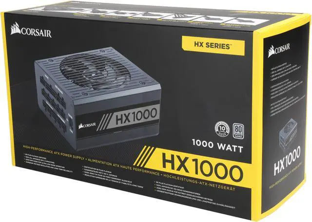 Alt view image 8 of 9 - CORSAIR HX Series HX1000 CP-9020139-NA 1000 W ATX12V v2.4 / EPS12V 2.92 80 PLUS PLATINUM Certified Full Modular PFC Power Supply