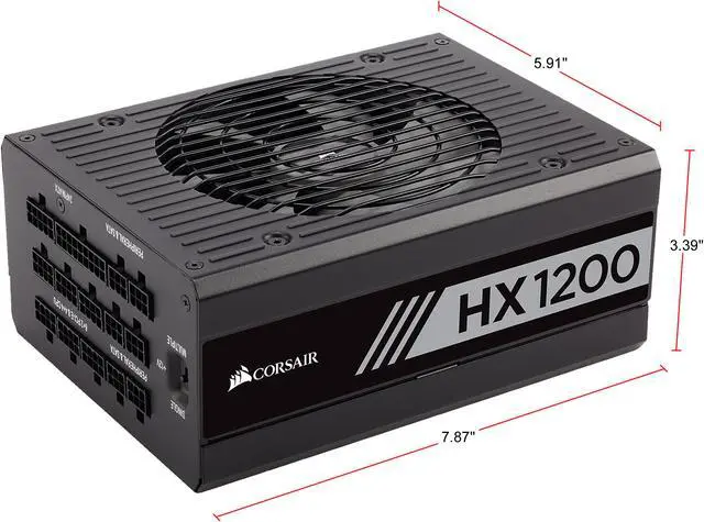 Alt view image 7 of 8 - CORSAIR HX Series HX1200 CP-9020140-NA 1200 W ATX12V v2.4 / EPS12V 2.92 80 PLUS PLATINUM Certified Full Modular Power Supply