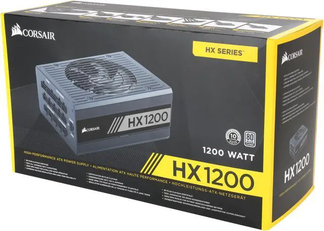 Alt view image 8 of 8 - CORSAIR HX Series HX1200 CP-9020140-NA 1200 W ATX12V v2.4 / EPS12V 2.92 80 PLUS PLATINUM Certified Full Modular Power Supply