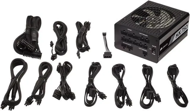 Alt view image 7 of 9 - CORSAIR HX Series HX750 CP-9020137-NA 750 W ATX12V v2.4 / EPS12V 2.92 80 PLUS PLATINUM Certified Full Modular Power Supply