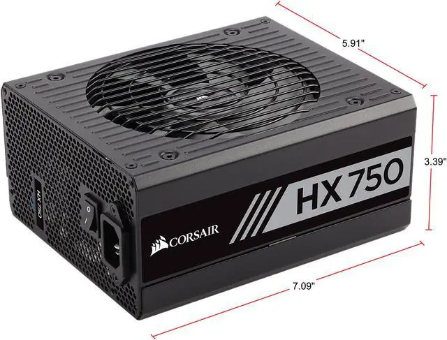 Alt view image 8 of 9 - CORSAIR HX Series HX750 CP-9020137-NA 750 W ATX12V v2.4 / EPS12V 2.92 80 PLUS PLATINUM Certified Full Modular Power Supply