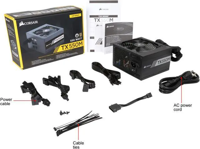 Alt view image 8 of 8 - CORSAIR TX-M Series TX550M CP-9020133-NA 550 W ATX12V v2.4 / EPS v2.92 80 PLUS GOLD Certified Semi-Modular Power Supply