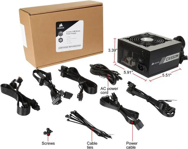 Alt view image 7 of 7 - Corsair Certified CP-9020103-NA CX650M 650W ATX12V / EPS12V SLI Ready CrossFire Ready 80 PLUS BRONZE Certified Semi-Modular Active PFC Power Supply