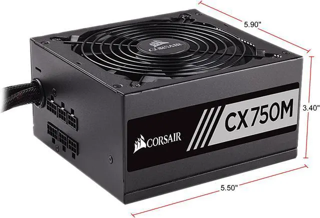 Alt view image 10 of 10 - CORSAIR CX750M V2 (2017 Edition) CP-9020154-NA 750 W ATX12V v2.4 / EPS12V 2.92 80 PLUS BRONZE Certified Semi-Modular Active PFC PFC Power Supply