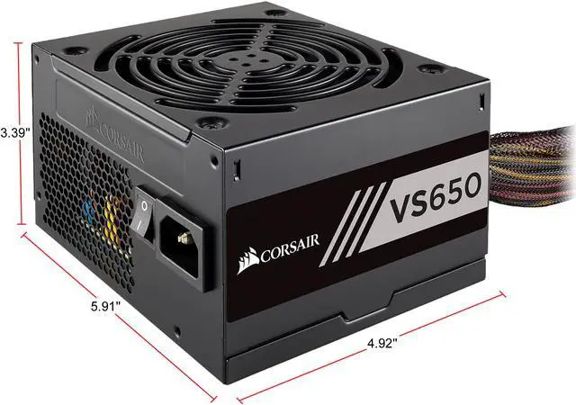 Alt view image 8 of 8 - CORSAIR VS Series, VS650, 650 Watt (650W), Active PFC, 80 PLUS White Certified Power Supply