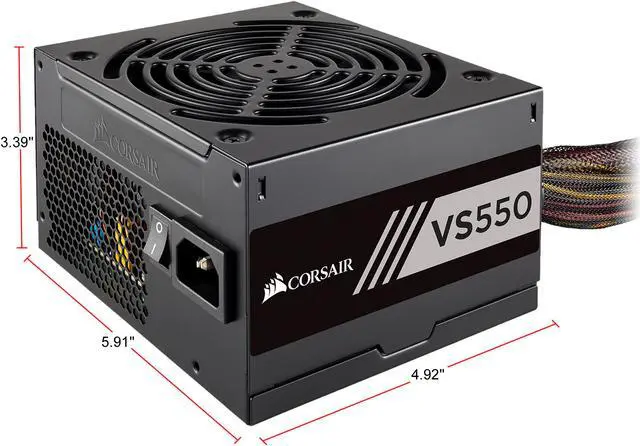 Alt view image 8 of 8 - CORSAIR VS Series VS550, 550W, Active PFC, 80 PLUS White Certified Power Supply