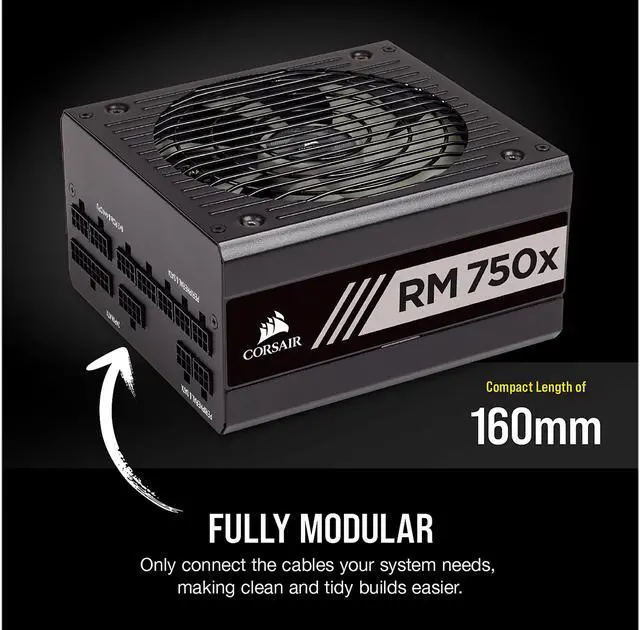 Alt view image 5 of 14 - CORSAIR RMx Series RM750x CP-9020179-NA 750 W ATX12V / EPS12V 80 PLUS GOLD Certified Full Modular Power Supply