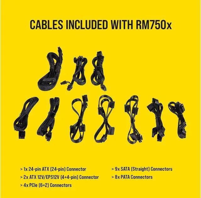 Alt view image 6 of 14 - CORSAIR RMx Series RM750x CP-9020179-NA 750 W ATX12V / EPS12V 80 PLUS GOLD Certified Full Modular Power Supply