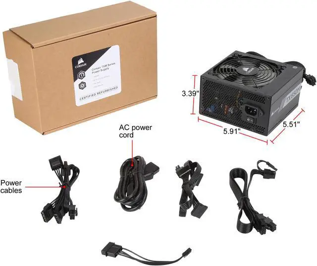 Alt view image 7 of 7 - CORSAIR TX-M Series TX650M CP-9020132-NA/RF 650 W ATX12V v2.4 / EPS 2.92 80 PLUS GOLD Certified Semi-Modular Active PFC Power Supply