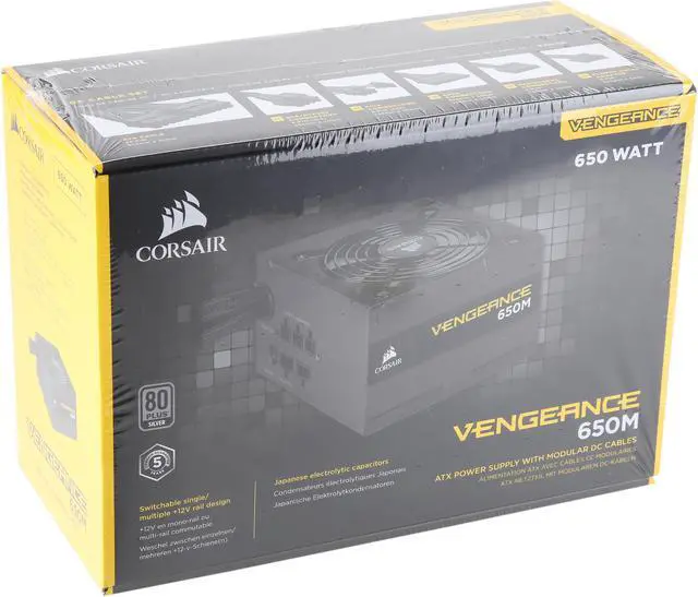 Alt view image 4 of 4 - CORSAIR Vengeance 650M CP-9020175-NA 650 W ATX12V / EPS12V 80 PLUS SILVER Certified Semi-Modular Power Supply