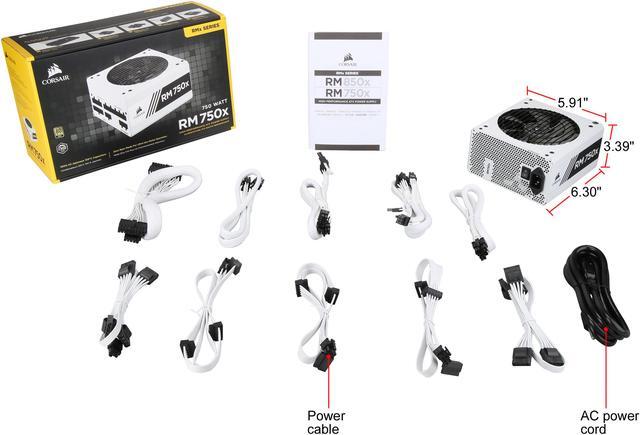 Alt view image 8 of 7 - CORSAIR RMx White Series RM750x White (CP-9020187-NA) 750W 80 PLUS Gold Certified, Fully Modular Power Supply, 10 Year Warranty
