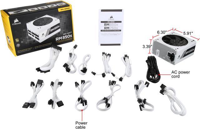 Alt view image 7 of 6 - CORSAIR RMx White Series RM850x White (CP-9020188-NA) 850W 80 PLUS Gold Certified, Fully Modular Power Supply, 10 Year Warranty