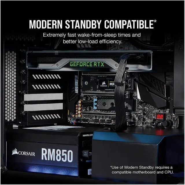 Alt view image 7 of 8 - CORSAIR RM Series RM850 CP-9020196-NA 850 W ATX12V / EPS12V SLI Ready CrossFire Ready 80 PLUS GOLD Certified Full Modular SLI CrossFire Power Supply