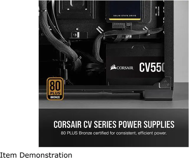Alt view image 2 of 7 - CORSAIR CV Series CV550 CP-9020210-NA 550 W ATX12V 80 PLUS BRONZE Certified Non-Modular Power Supply