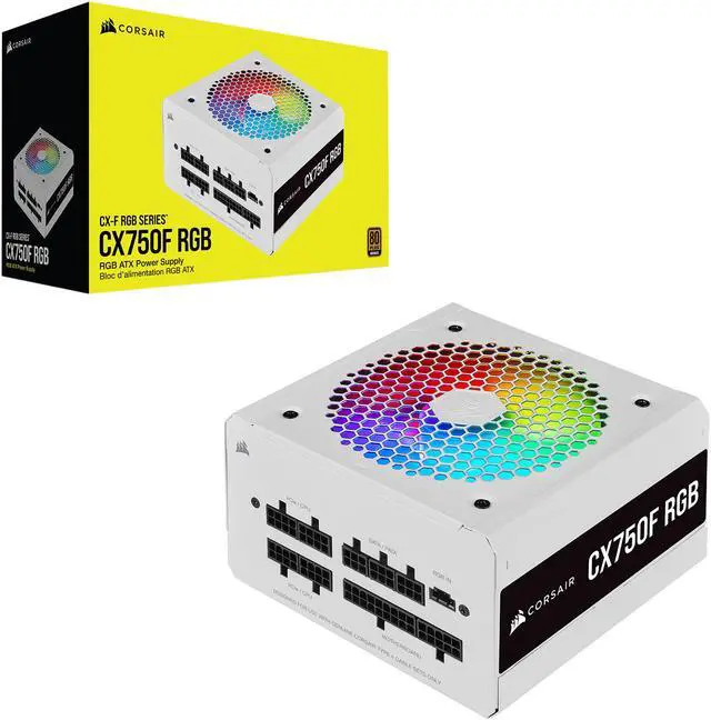 Alt view image 6 of 7 - CORSAIR CX-F RGB Series CX750F RGB White 750W 80 PLUS Bronze Fully Modular ATX Power Supply, CP-9020227-NA