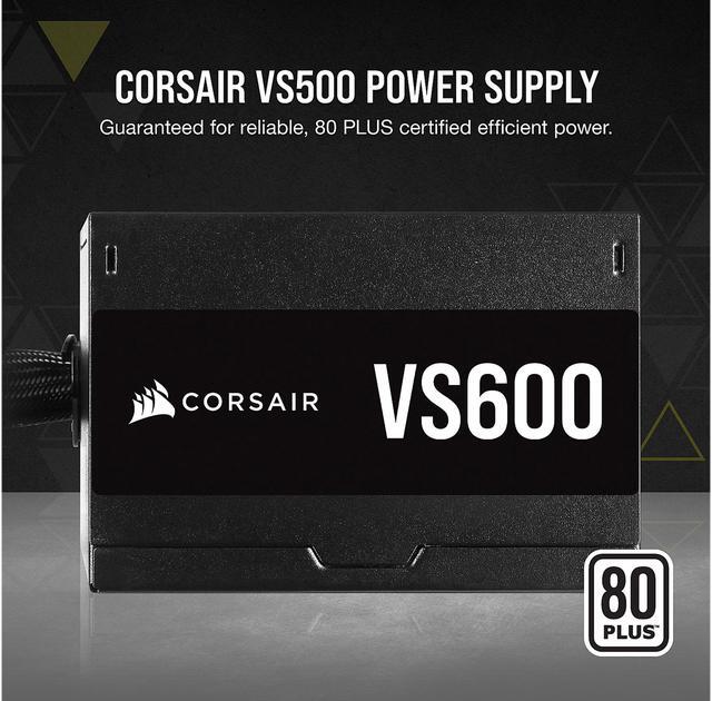 Alt view image 2 of 14 - CORSAIR VS Series VS600 600W 80 PLUS Certified Non-Modular ATX Power Supply, CP-9020224-NA