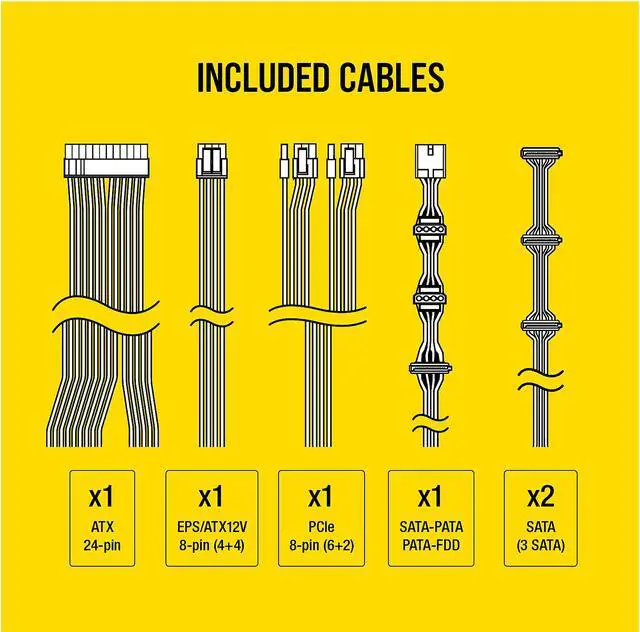 Alt view image 5 of 7 - CORSAIR CV Series CV650 CP-9020236-NA 650 W ATX12V / EPS12V 80 PLUS BRONZE Certified Non-Modular Active PFC Power Supply