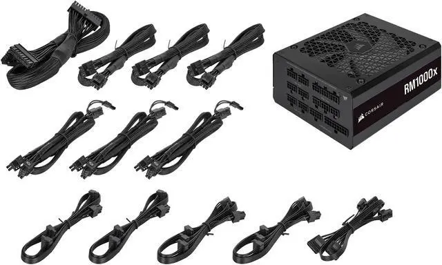 Alt view image 12 of 12 - CORSAIR RMx Series (2021) RM1000x CP-9020201-NA 1000 W ATX12V / EPS12V SLI Ready CrossFire Ready 80 PLUS GOLD Certified Full Modular Active PFC Power Supply