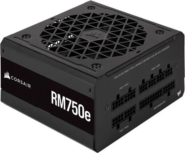 Alt view image 5 of 10 - CORSAIR RM750e Fully Modular Low-Noise ATX Power Supply - Dual EPS12V Connectors - 105°C-Rated Capacitors - 80 PLUS Gold Efficiency - Modern Standby Support
