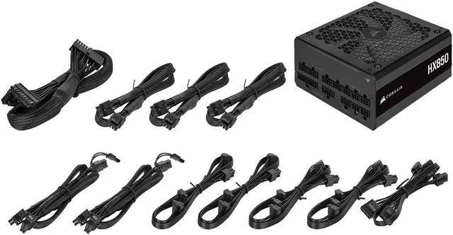 Alt view image 10 of 10 - CORSAIR HX850 Fully Modular Ultra-Low Noise ATX Power Supply - Triple EPS12V Connectors - Fluid Dynamic Bearing Fan - Zero RPM Fan  Mode - 105°C Japanese Capacitors - 80 PLUS Platinum Efficiency