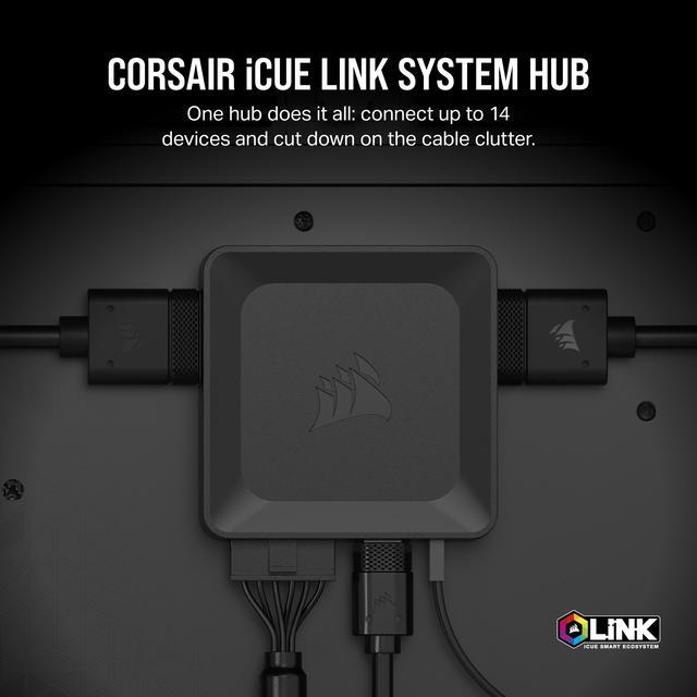 Alt view image 2 of 20 - CORSAIR iCUE LINK System Hub - Connect Up to 14 CORSAIR iCUE LINK Devices - Reduce Cable Clutter – Innovative Single-Cable Design - Automatic Device Detection - Easy Magnetic Attachment, CL-9011116-WW