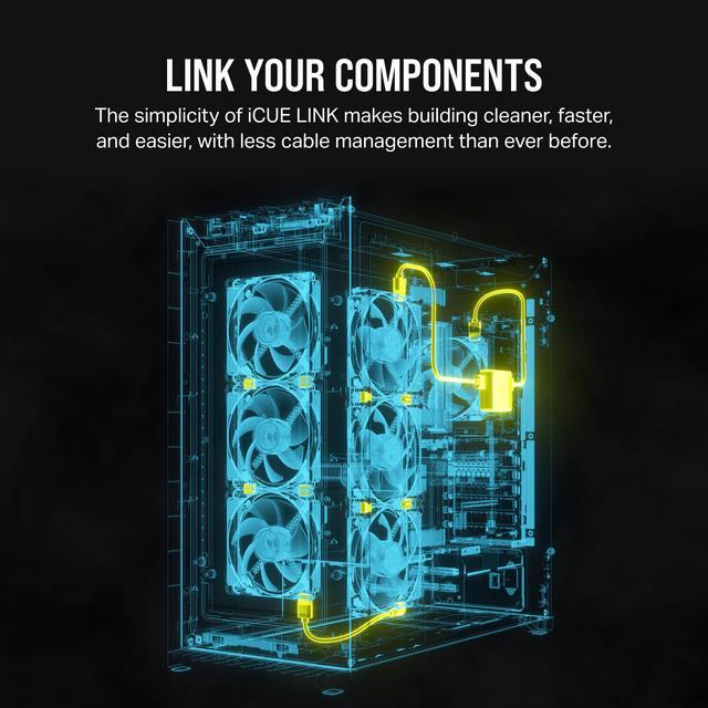 Alt view image 4 of 20 - CORSAIR iCUE LINK System Hub - Connect Up to 14 CORSAIR iCUE LINK Devices - Reduce Cable Clutter – Innovative Single-Cable Design - Automatic Device Detection - Easy Magnetic Attachment, CL-9011116-WW
