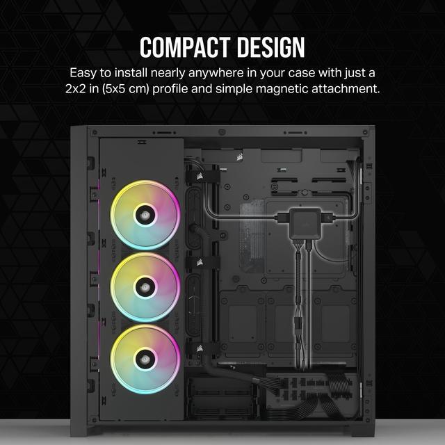 Alt view image 6 of 20 - CORSAIR iCUE LINK System Hub - Connect Up to 14 CORSAIR iCUE LINK Devices - Reduce Cable Clutter – Innovative Single-Cable Design - Automatic Device Detection - Easy Magnetic Attachment, CL-9011116-WW