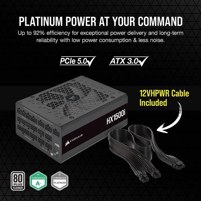 Alt view image 4 of 7 - CORSAIR HX1500i Fully Modular Ultra-Low Noise ATX Power Supply - ATX 3.0 & PCIe 5.0 Compliant - Fluid Dynamic Bearing Fan - CORSAIR iCUE Software Compatible - 80 PLUS Platinum Efficiency