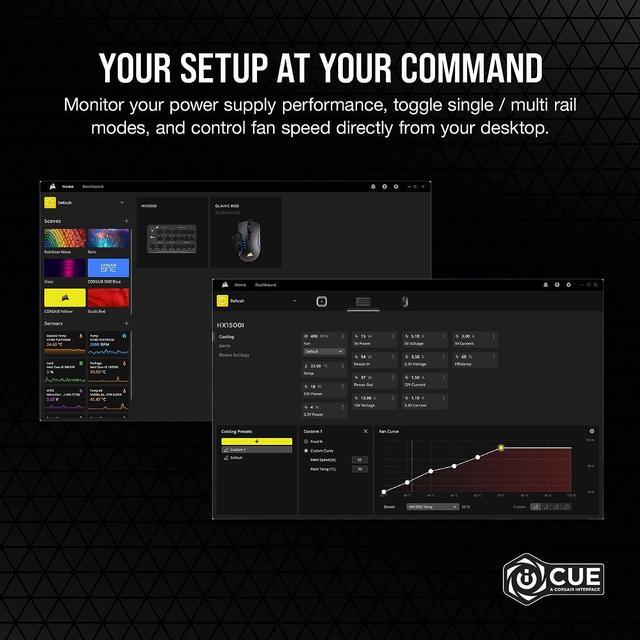 Alt view image 6 of 7 - CORSAIR HX1500i Fully Modular Ultra-Low Noise ATX Power Supply - ATX 3.0 & PCIe 5.0 Compliant - Fluid Dynamic Bearing Fan - CORSAIR iCUE Software Compatible - 80 PLUS Platinum Efficiency