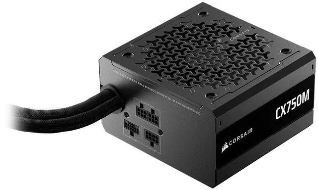 Alt view image 3 of 16 - CORSAIR CX750M (2025) Semi Modular ATX 3.1 PCIe 5.1 Low-Noise 750W Power Supply with 12V-2x6 Cable – Cybenetics Bronze Efficiency, LLC Topology, 105°C Capacitors – Black