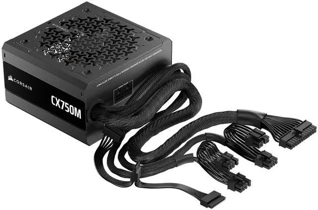 Alt view image 4 of 16 - CORSAIR CX750M (2025) Semi Modular ATX 3.1 PCIe 5.1 Low-Noise 750W Power Supply with 12V-2x6 Cable – Cybenetics Bronze Efficiency, LLC Topology, 105°C Capacitors – Black