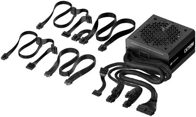Alt view image 11 of 16 - CORSAIR CX750M (2025) Semi Modular ATX 3.1 PCIe 5.1 Low-Noise 750W Power Supply with 12V-2x6 Cable – Cybenetics Bronze Efficiency, LLC Topology, 105°C Capacitors – Black