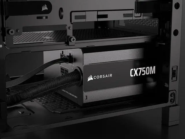 Alt view image 13 of 16 - CORSAIR CX750M (2025) Semi Modular ATX 3.1 PCIe 5.1 Low-Noise 750W Power Supply with 12V-2x6 Cable – Cybenetics Bronze Efficiency, LLC Topology, 105°C Capacitors – Black