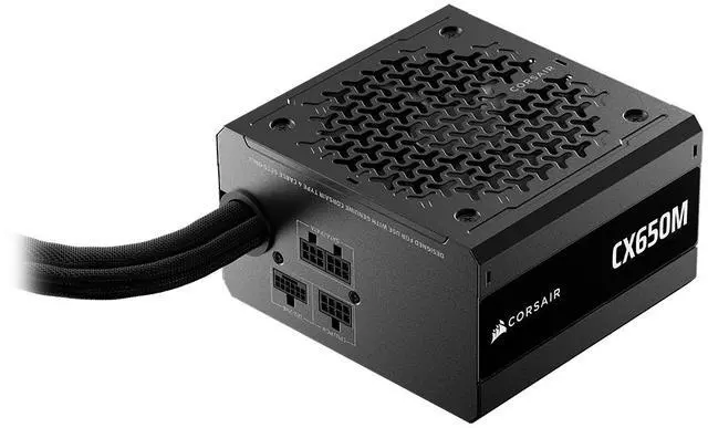 Alt view image 3 of 18 - Corsair CX650M (2025) Semi Modular ATX 3.1 PCIe 5.1 Low-Noise 650W Power Supply with 12V-2x6 Cable – Cybenetics Bronze Efficiency, LLC Topology, 105°C Capacitors – Black
