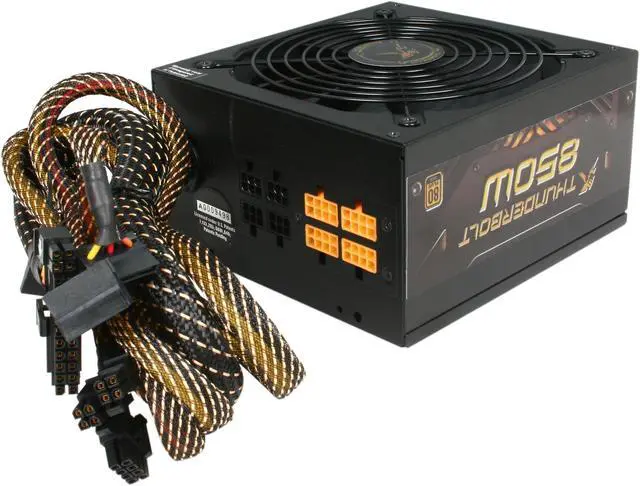 Alt view image 4 of 7 - Thortech Thunderbolt 850W TTB850G ATX 12V v2.3 / EPS 12V v2.91 SLI Ready CrossFire Ready 80 PLUS GOLD Certified Modular Active PFC Power Supply