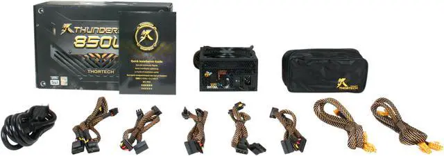 Alt view image 7 of 7 - Thortech Thunderbolt 850W TTB850G ATX 12V v2.3 / EPS 12V v2.91 SLI Ready CrossFire Ready 80 PLUS GOLD Certified Modular Active PFC Power Supply